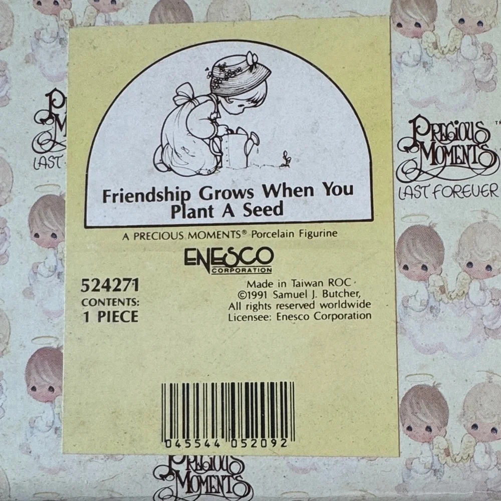 Precious Moments Porcelain Figurine “Friendship Grows When You Plant A Seed”